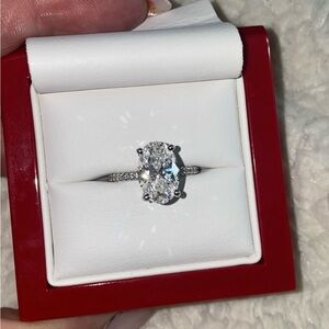 3.36 Carat Pave Oval Diamond engagement ring